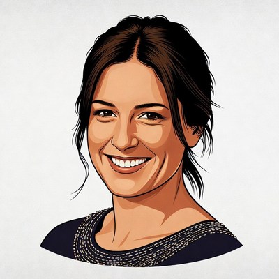 Smiling woman with brown hair