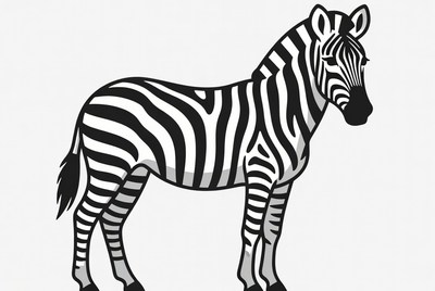 Black and white zebra illustration