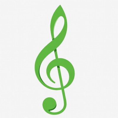 Green Treble Clef Symbol