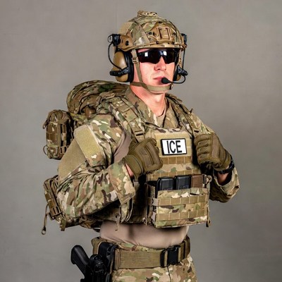 Soldier in ICE tactical gear
