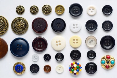 Variety of colorful sewing buttons