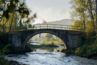 Stone Arch Bridge over River