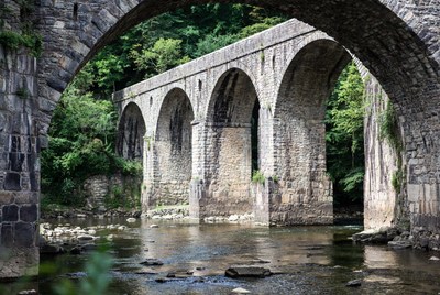 Stone Arch Bridge over River