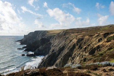 Cliff edge overlooking ocean