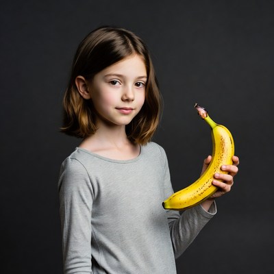 Girl holding yellow banana