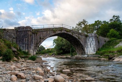 Stone Arch Bridge over River
