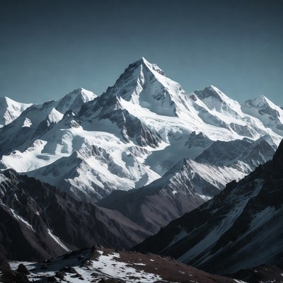 Snowy Mountain Peak Landscape