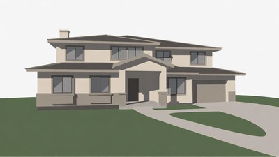 Modern Two-Story House Illustration