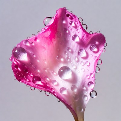 Pink Flower with Water Droplets
