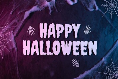 Happy Halloween with Skulls and Webs