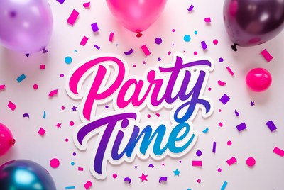 Party Time Balloons Confetti