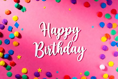 Happy Birthday with Colorful Confetti