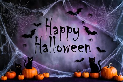 Happy Halloween with Cats and Pumpkins