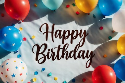 Happy Birthday Balloons and Confetti