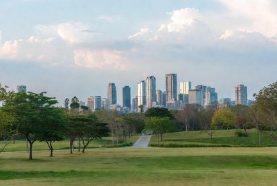 City Skyline Over Green Park