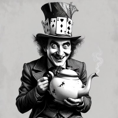Mad Hatter holding teapot