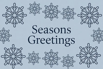Seasons Greetings with Snowflakes