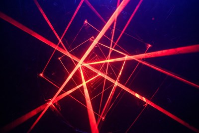 Red Laser Beams Geometric Pattern