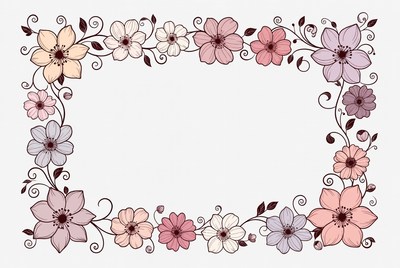 Colorful Flower Frame Illustration
