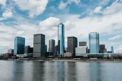 Dallas skyline with river foreground