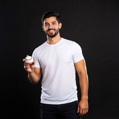 Man holding baseball