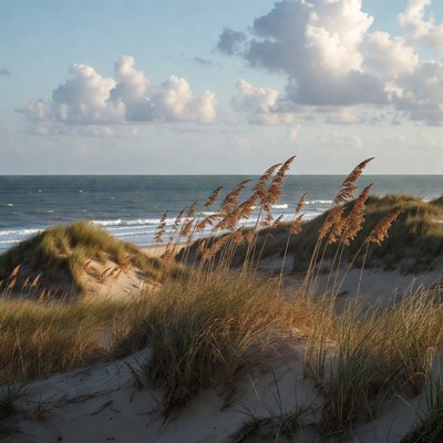 Beach Dunes with Sea Oats and Ocean