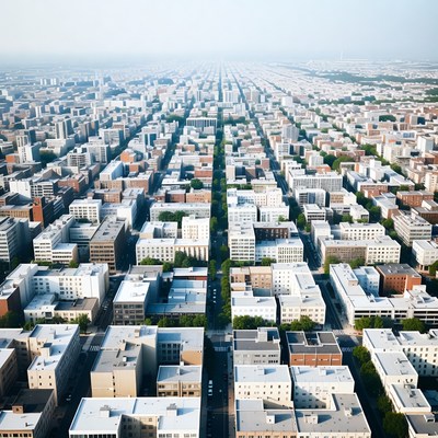 Aerial View of City Grid
