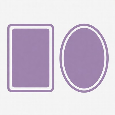 Purple Rectangle and Oval Shapes