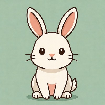 Cute white bunny illustration