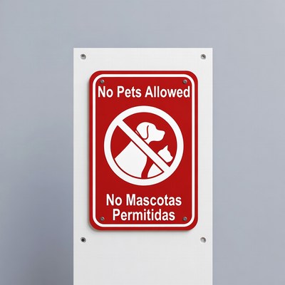No Pets Allowed Sign