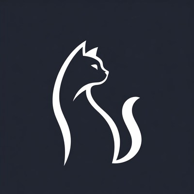 White silhouette cat profile