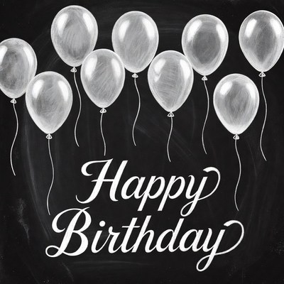 Happy Birthday Chalkboard Balloons