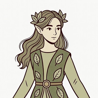 Elf woman with laurel leaf crown