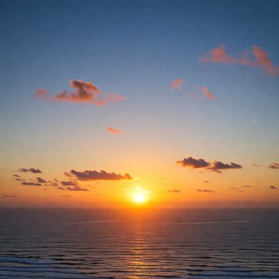 Ocean Sunset with Clouds