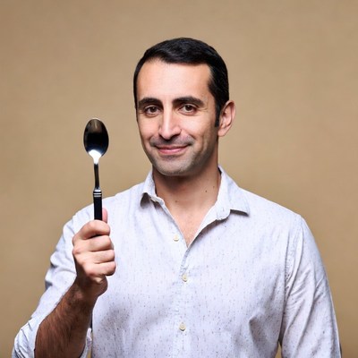 Man holding spoon