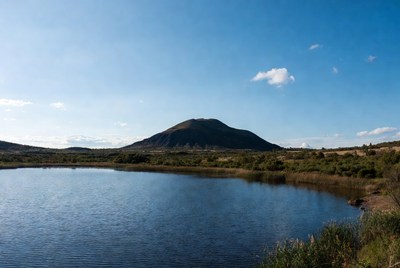 Volcanic Mountain Reflecting in Lake