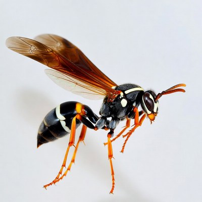 Black and Orange Paper Wasp