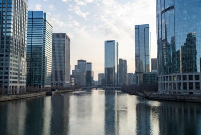 Skyscrapers Reflecting in Urban River