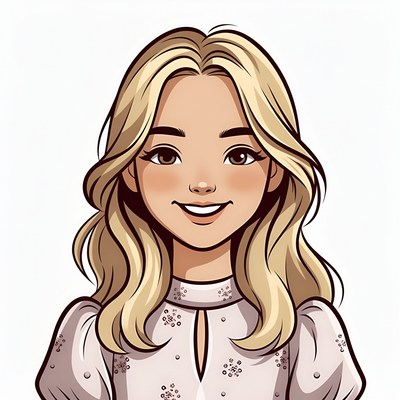 Smiling blonde girl illustration
