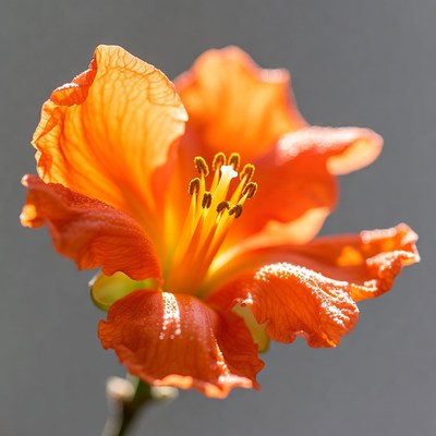 Vibrant Orange Hibiscus Flower