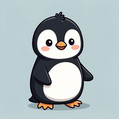 Cute cartoon baby penguin