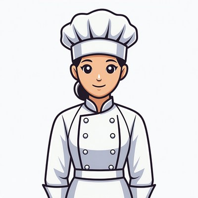 Asian woman chef illustration