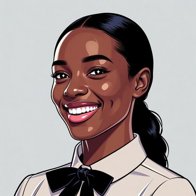 Smiling African-American woman in bowtie