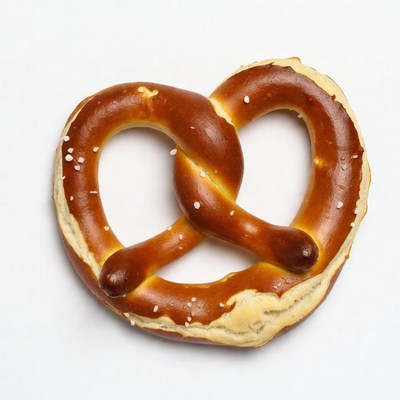 Salted Pretzel on White Background