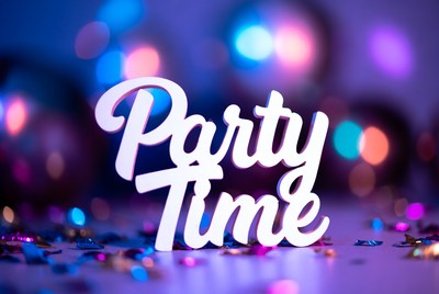 Party Time Text with Confetti