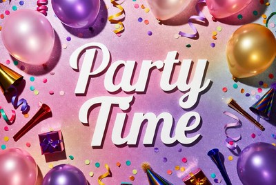 Party Time Balloons and Confetti