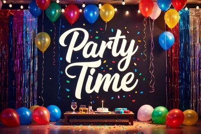 Party Time Background with Balloons