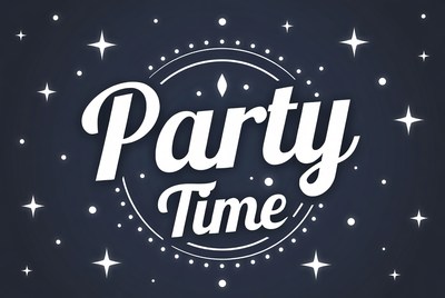 Party Time Text Illustration