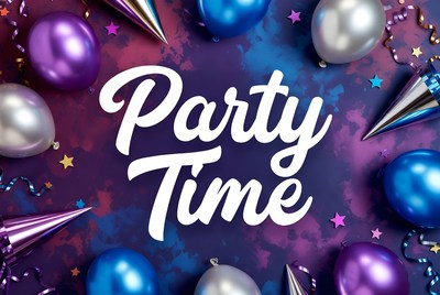 Party Time Balloons and Confetti