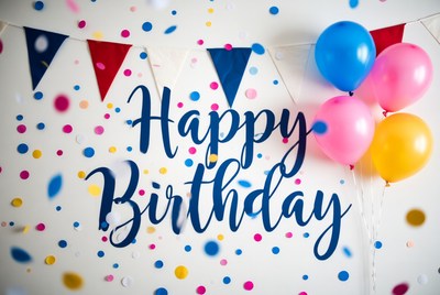 Happy Birthday Balloons and Confetti